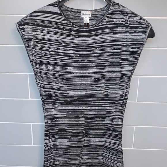 Dynamite Black and Gray Striped Mini Dress - Picture 2 of 13